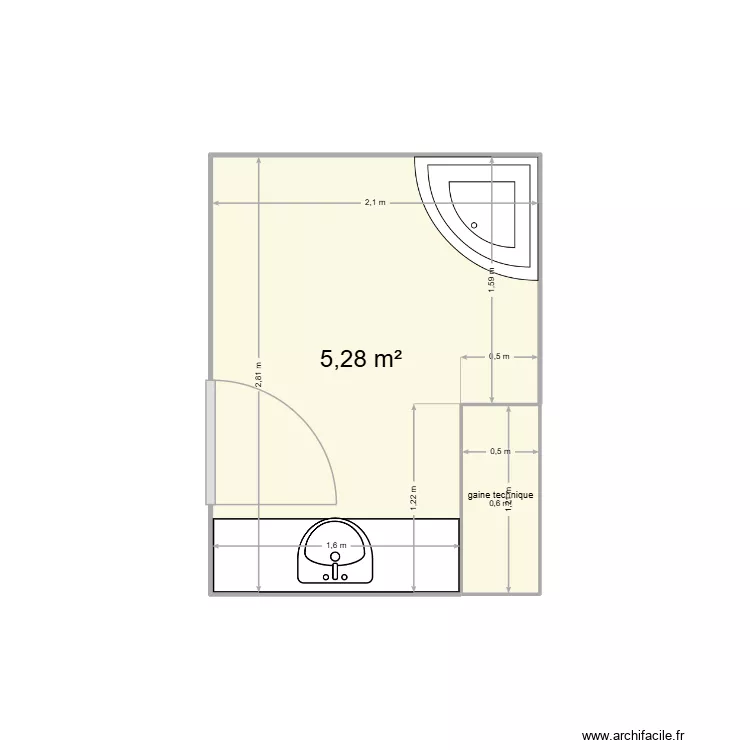holding observatoire. Plan de 2  et 6 m²