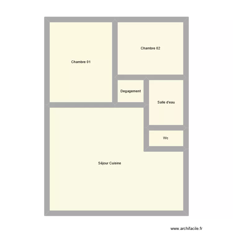 350602893. Plan de 6  et 61 m²