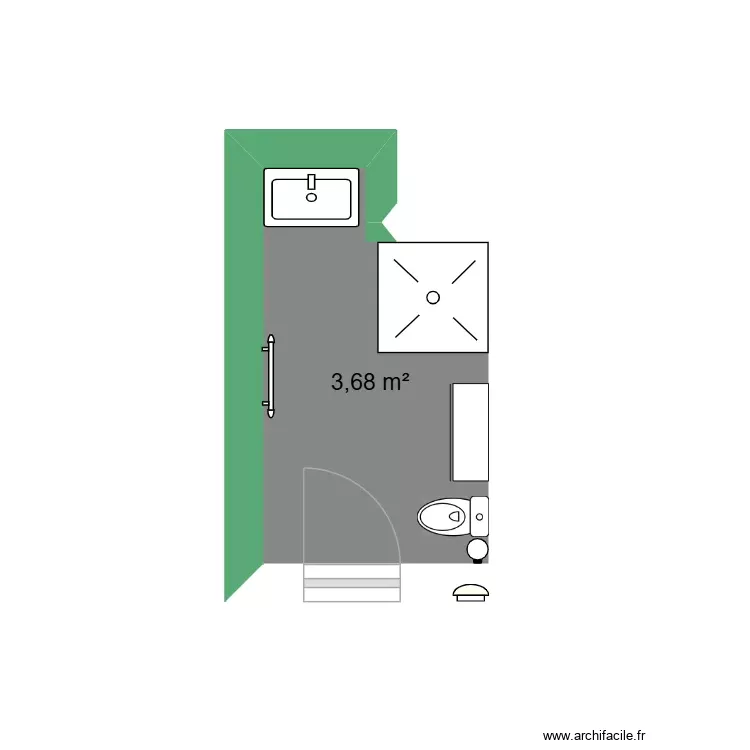 salle d'eau. Plan de 1 Pièce et 4 m² salle d'eau. Plan de 1 Pièce et 4 m²