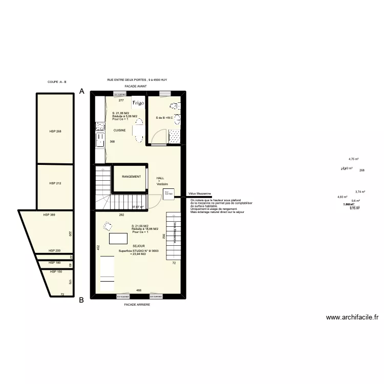 2 entre deux portes. Plan de 