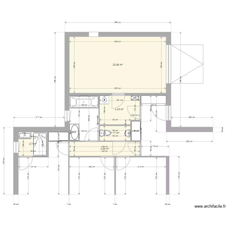 Aménagement partie NW de la maison. Plan de Aménagement partie NW de la maison. Plan de
