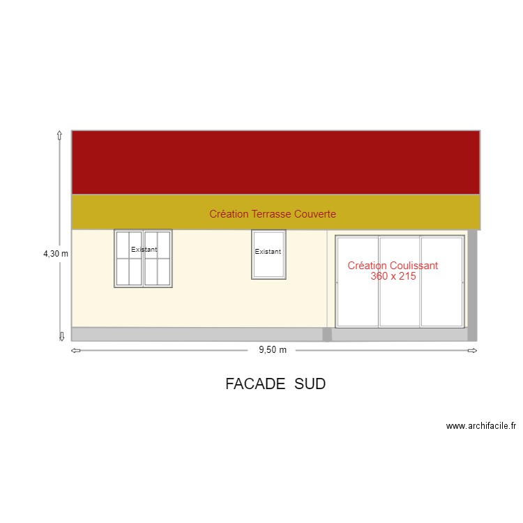 Façade Sud Calanca. Plan de 0 pièce et 0 m2