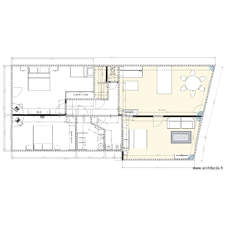 RDC MAISON DROITE PROJET. Plan de 0 pièce et 0 m2