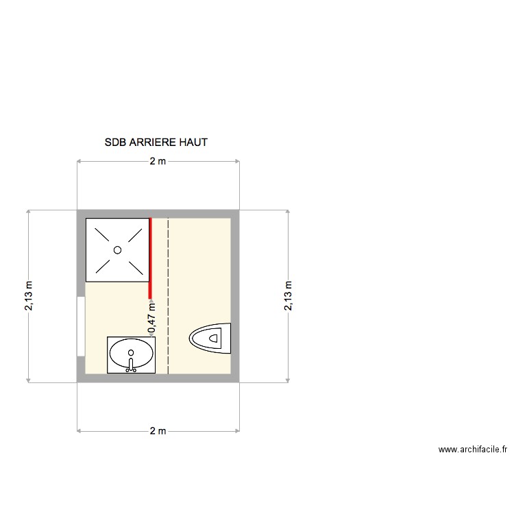 ARRIERE HAUT SALLE DE BAIN. Plan de 0 pièce et 0 m2