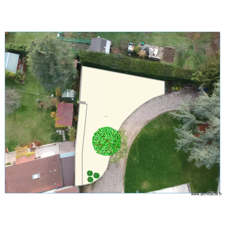 amenagement fond jardin. Plan de 