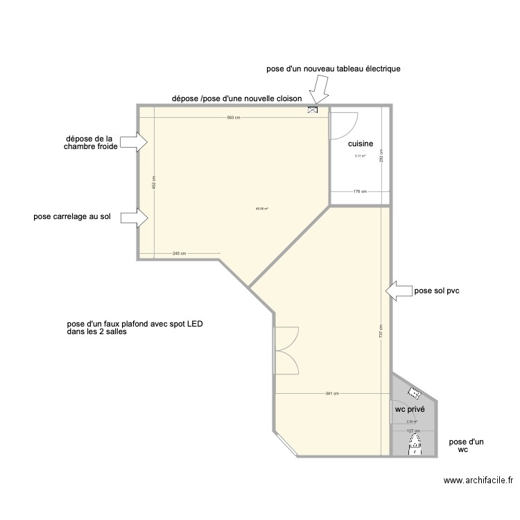 etat projete. Plan de 0 pièce et 0 m2