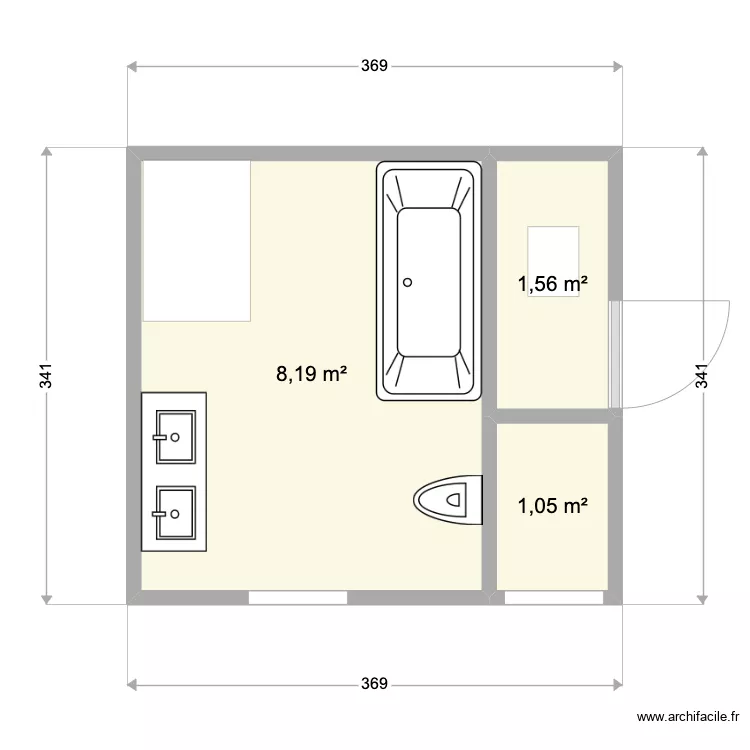 SDB maison 2. Plan de 