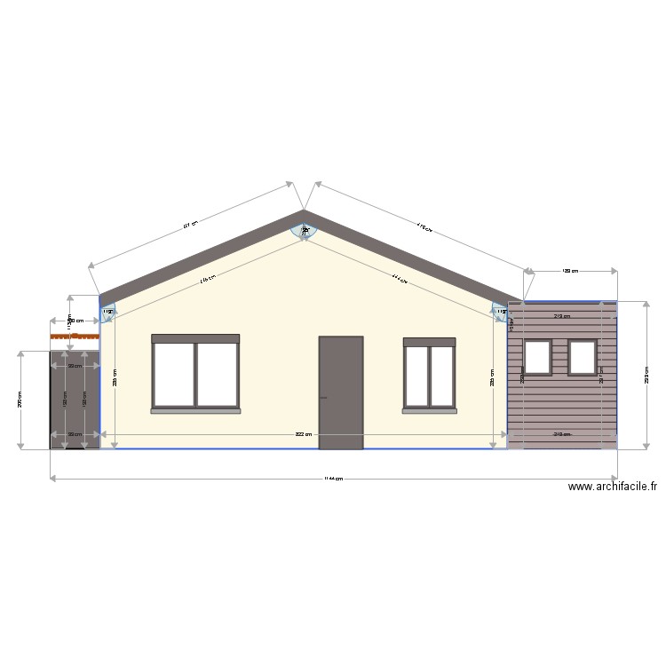 FACADE Sud Est projet. Plan de 0 pièce et 0 m2