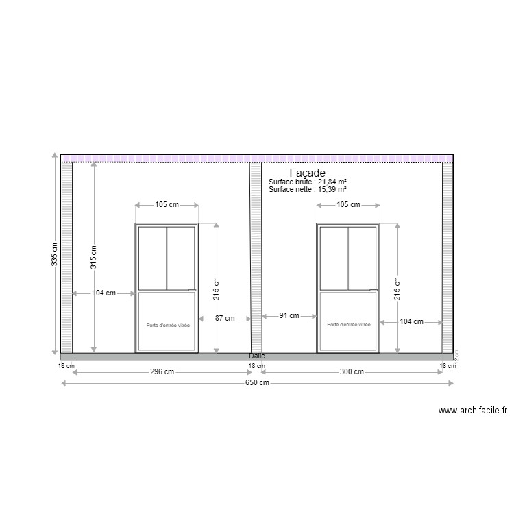 Plan de coupe façade avant Local technique. Plan de 0 pièce et 0 m2