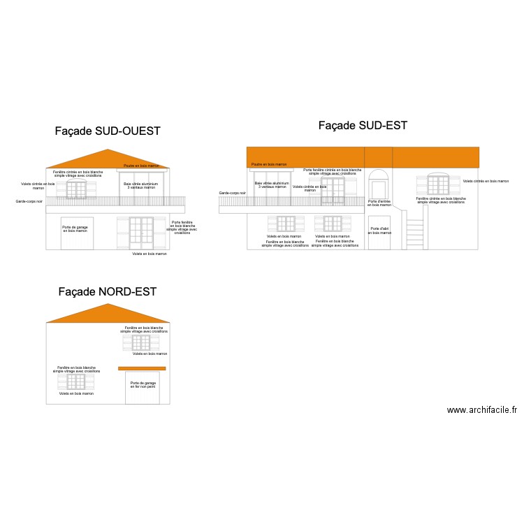 Facades permis. Plan de 0 pièce et 0 m2