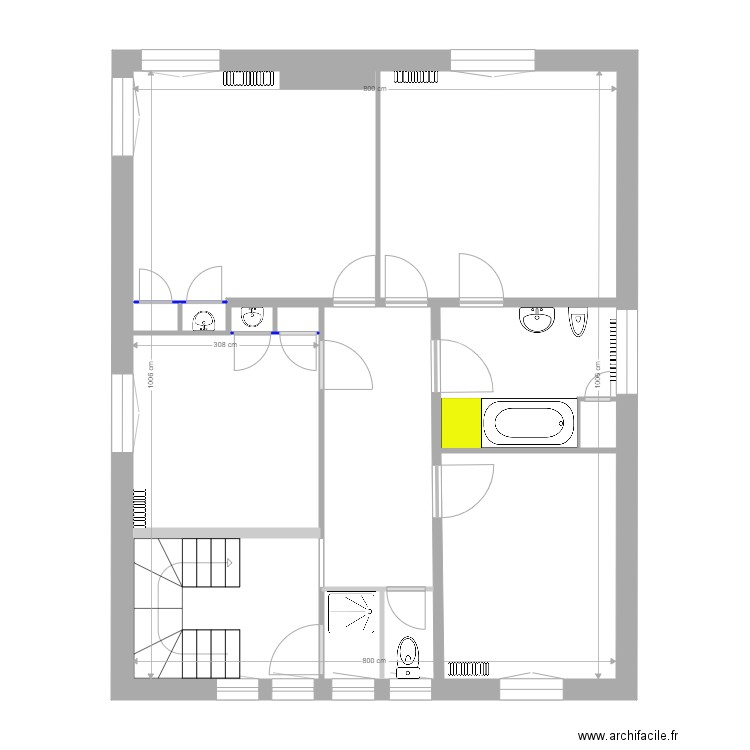 Hippolyte PINAUD 1er étage  état initial 14 10 2020. Plan de 0 pièce et 0 m2