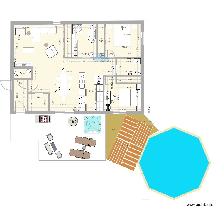 Appart Kiki6 40x28. Plan de 0 pièce et 0 m2