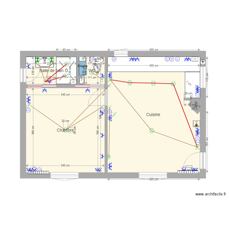 Projet Electrique. Plan de 0 pièce et 0 m2