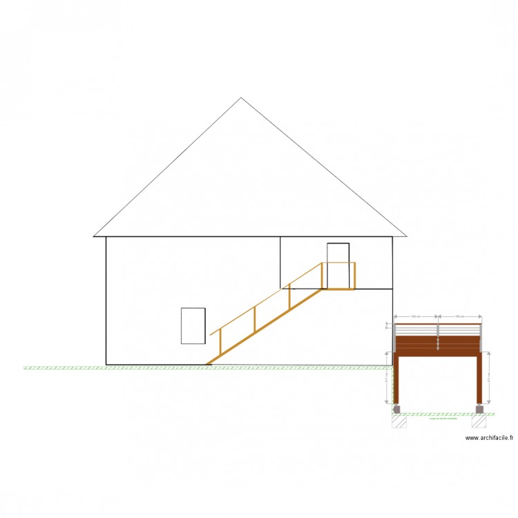 PC 3 et 5 Facade est avec projet de terrasse. Plan de 0 pièce et 0 m2