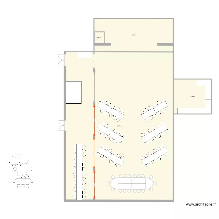 SALLE DES FETES . Plan de 
