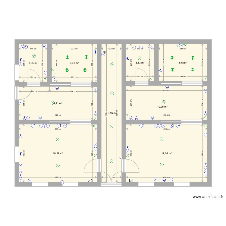 Implantation réseau électricité rdc. Plan de 0 pièce et 0 m2