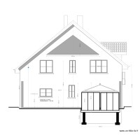 FACADE  ARRIERE VERANDA  COTE  JARDIN B
