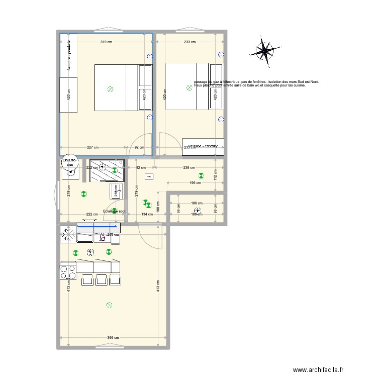 Travaux 10 cours Bazard 4G. Plan de 6 pièces et 50 m2