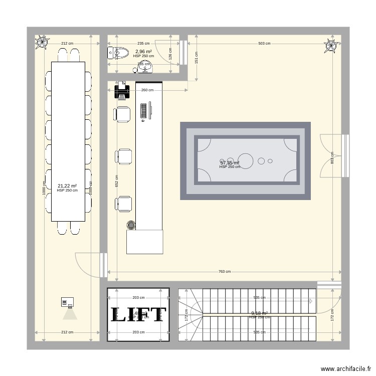 Planta 1. Plan de 5 pièces et 94 m2