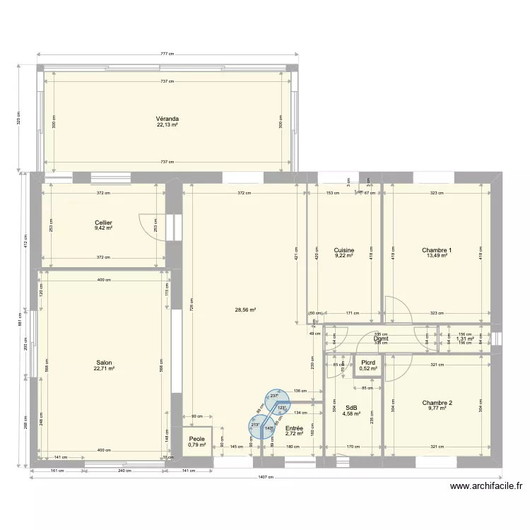 Maison transformations S cuisine. Plan de 