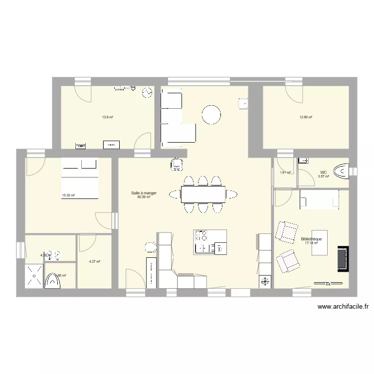 plan apr&egrave;s travaux Thevet. Plan de 