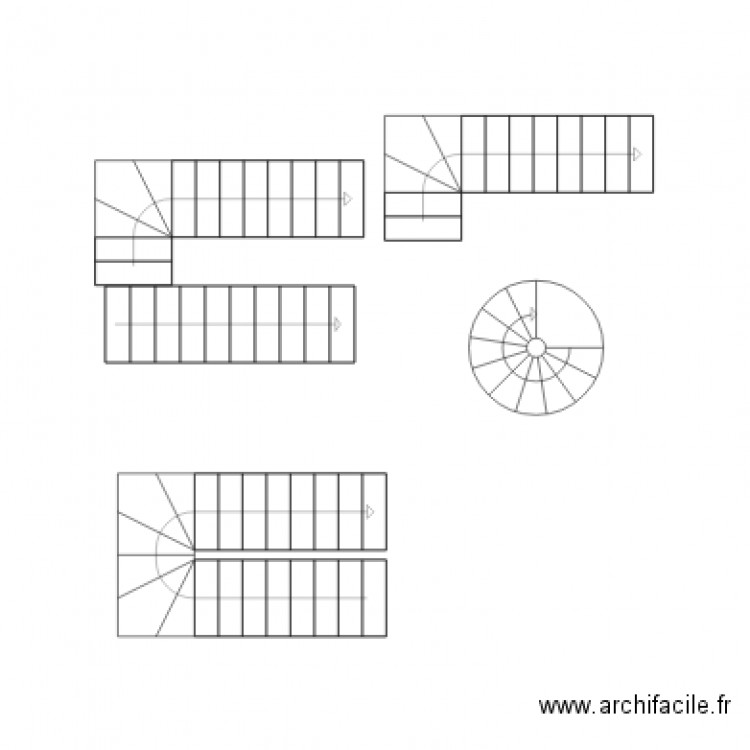 Escalier droit. Plan de 0 pièce et 0 m2