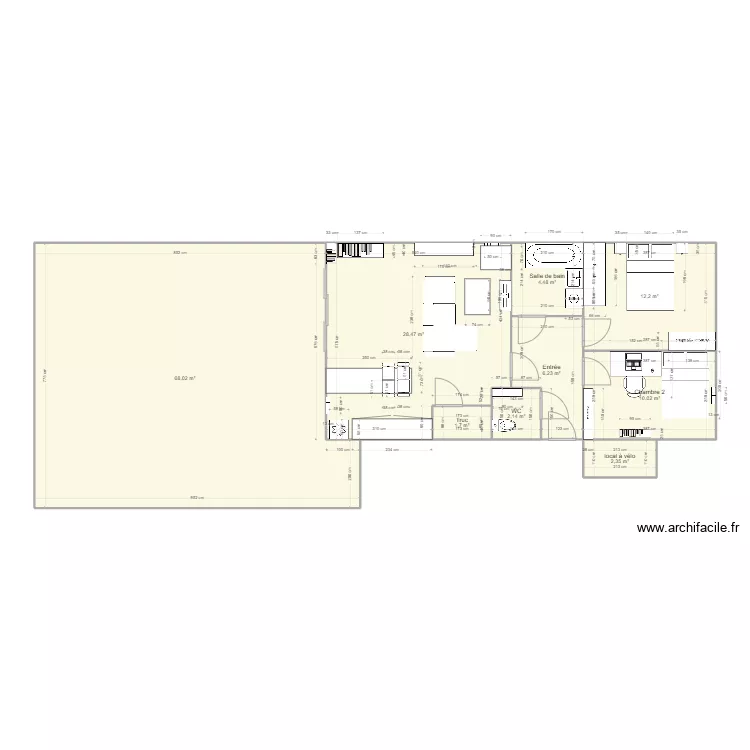 Appartement Cestas mat 3. Plan de 