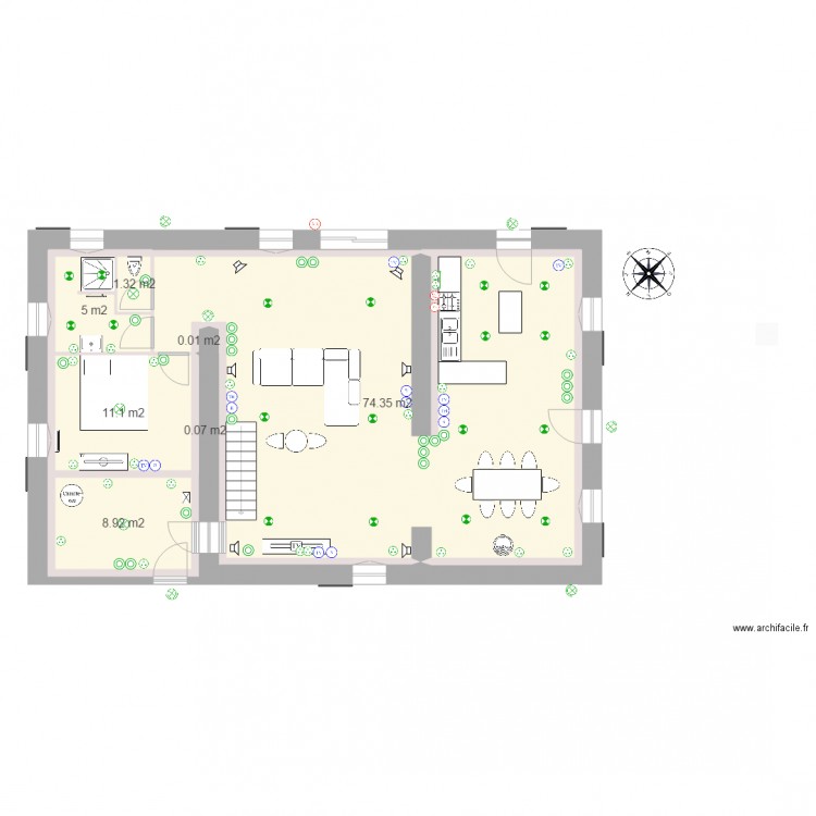 RDC Electricité. Plan de 0 pièce et 0 m2