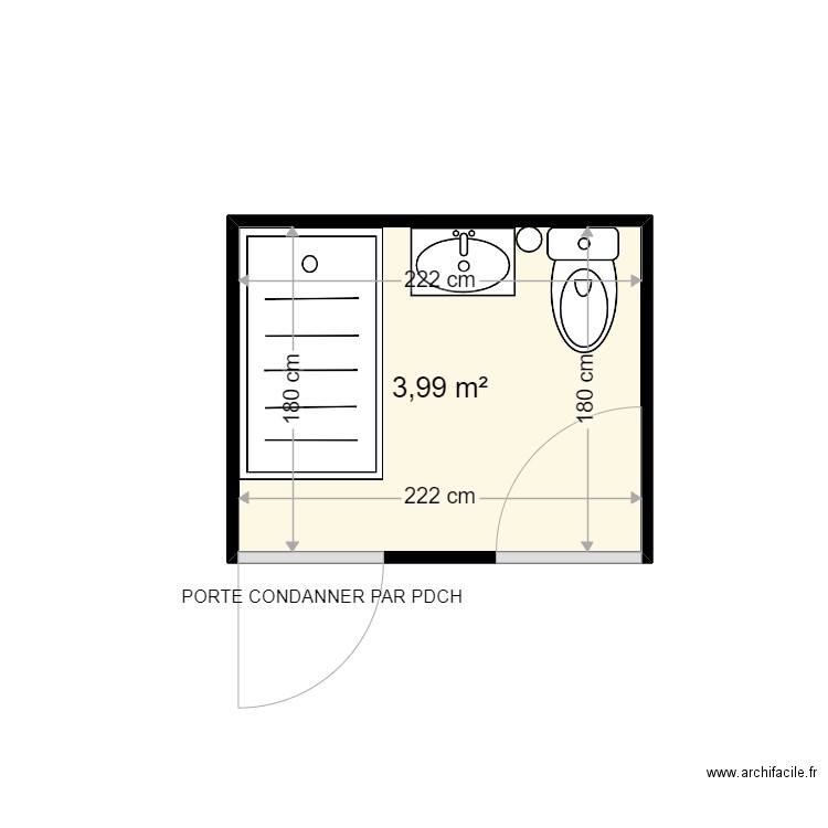 EVRARD CLAUDE . Plan de 1 pièce et 4 m2