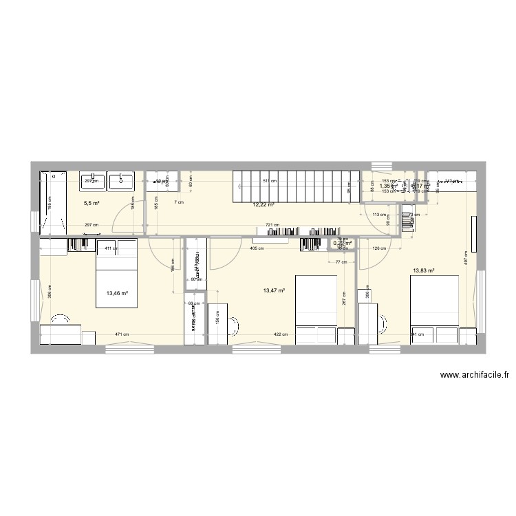 CHAPONOST 2. Plan de 8 pièces et 60 m2
