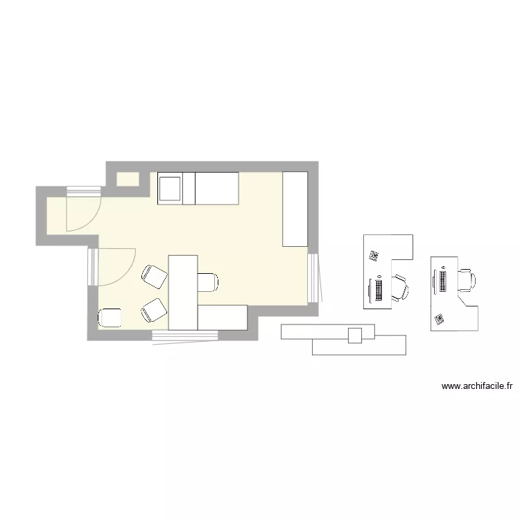 cabinet m&eacute;dical avec meuble papa. Plan de 