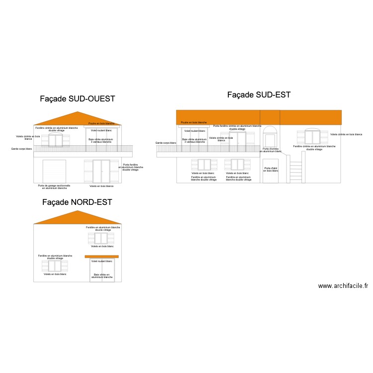 Facades permis APRES. Plan de 0 pièce et 0 m2
