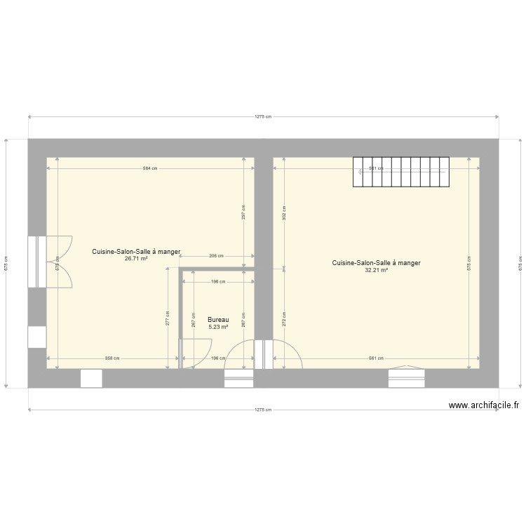 1er étage double logement. Plan de 0 pièce et 0 m2