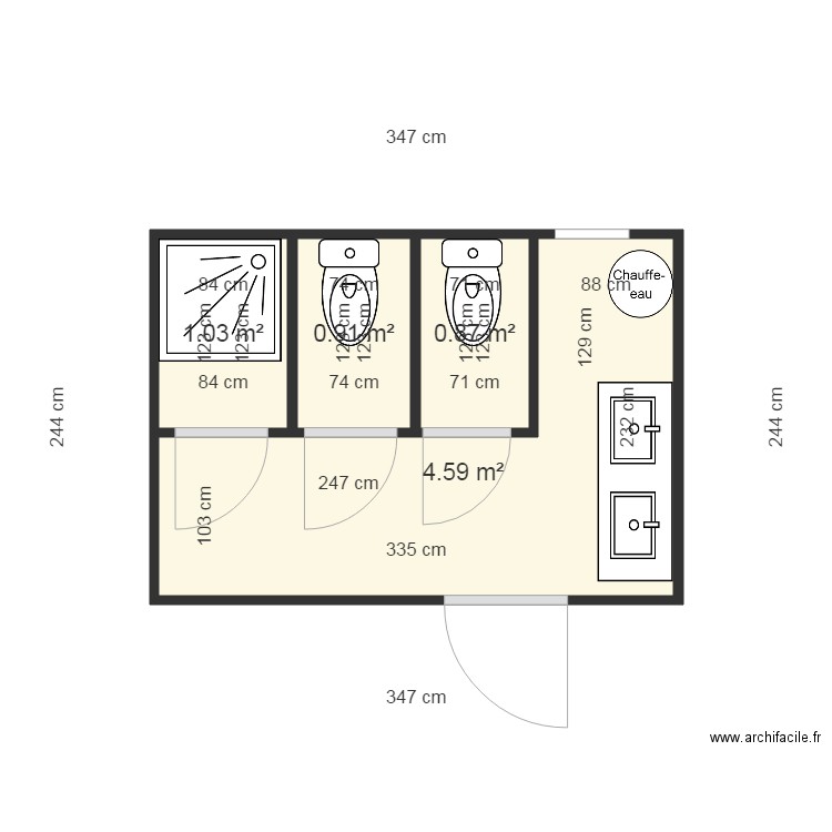 bungalow sanitaire jp. Plan de 0 pièce et 0 m2