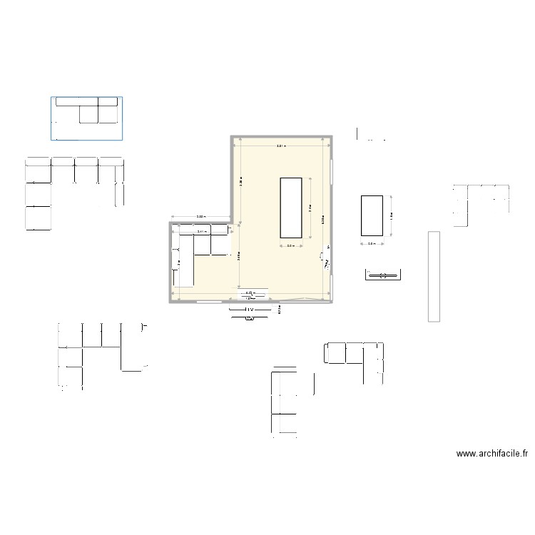 Salon Sejour Carre Habitat. Plan de 0 pièce et 0 m2