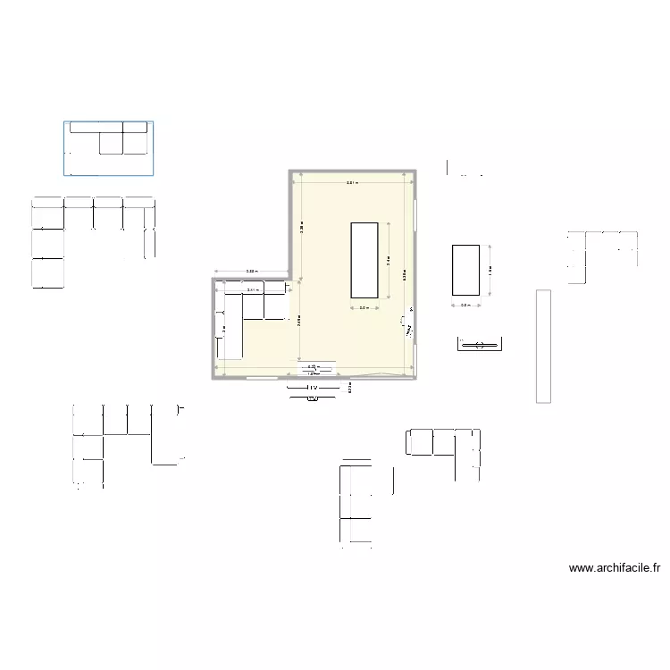 Salon Sejour Carre Habitat. Plan de 