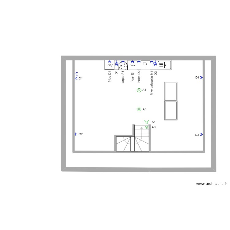 FUMAL 3em étage. Plan de 1 pièce et 62 m2