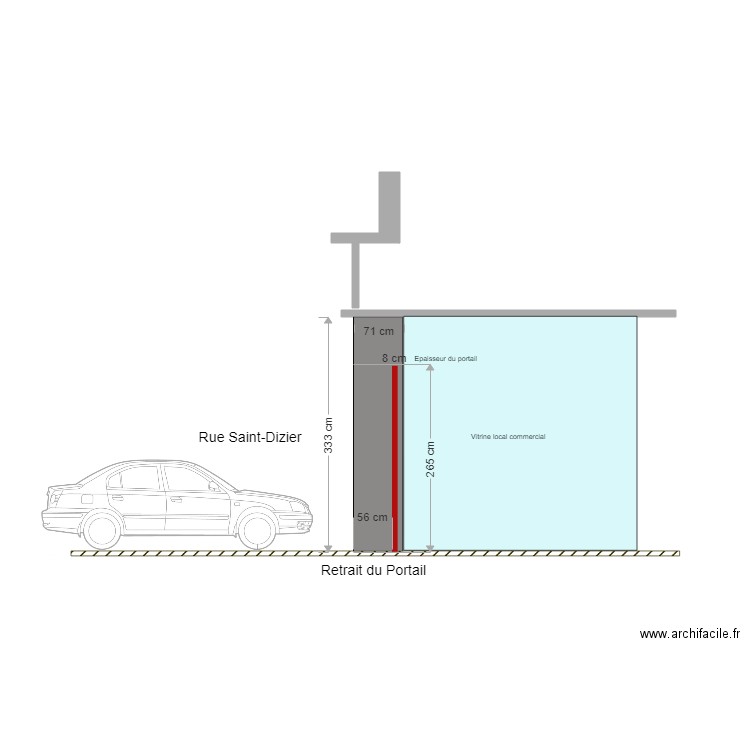 Portail coupe verticale. Plan de 0 pièce et 0 m2