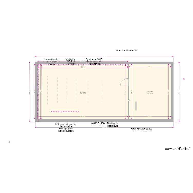 LOLL V2. Plan de 2 pièces et 81 m2