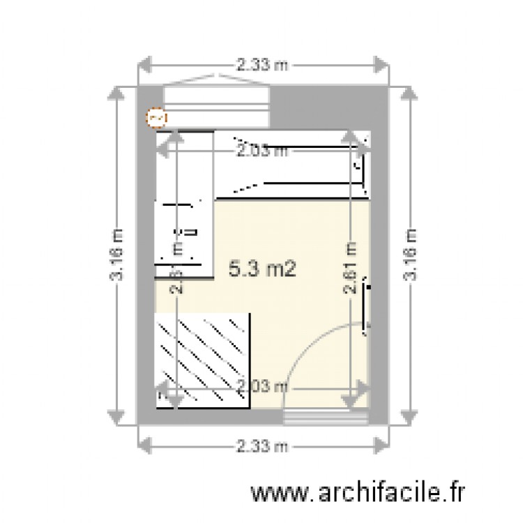 plan sdb projet MAZET. Plan de 0 pièce et 0 m2