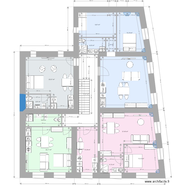 Saint Fulgent Etage Projet. Plan de 14 pièces et 172 m2