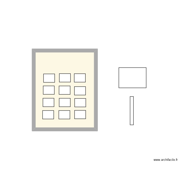 Vitrine Origny. Plan de 1 pièce et 4 m2