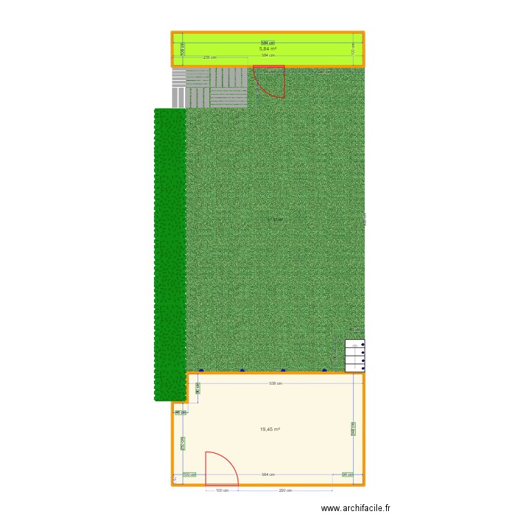Jardin - Cotation. Plan de 0 pièce et 0 m2