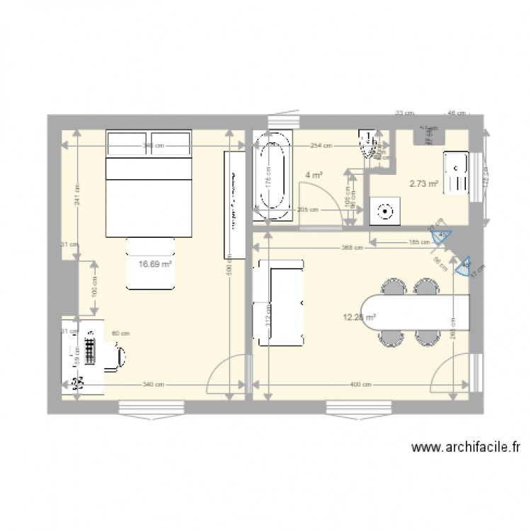 Projet Appart 36m2 actuellement. Plan de 0 pièce et 0 m2