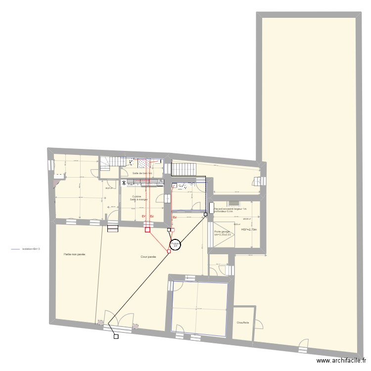 Bourron Salle de bain Rdec  Grande salle. Plan de 0 pièce et 0 m2
