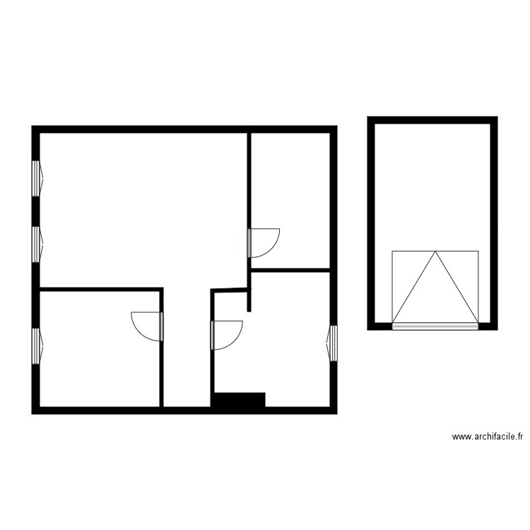 BEZZINE. Plan de 4 pièces et 78 m2