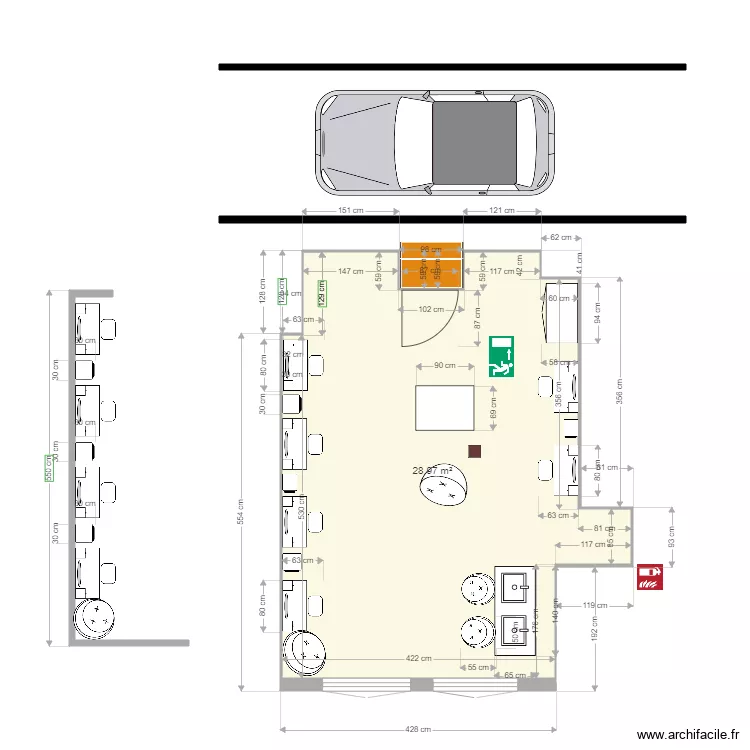 salon avec New mobilier . Plan de 