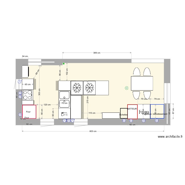 Cuisine pontivy3C. Plan de 1 pièce et 25 m2