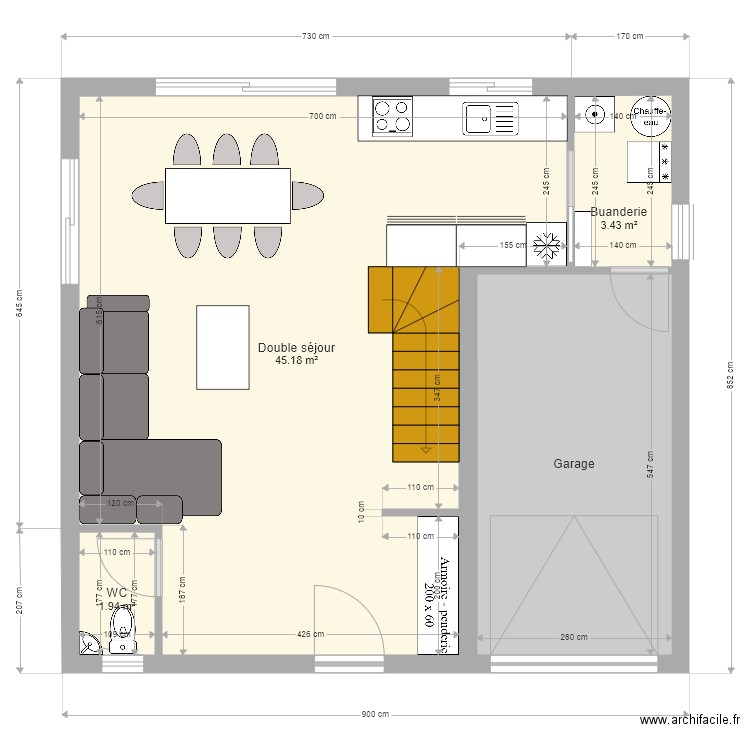 Maison Laeti Seb DOH 34 RdC v1. Plan de 0 pièce et 0 m2