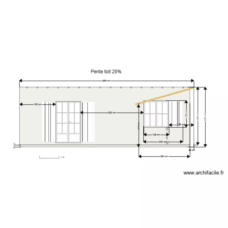 Pente toit 28 pour 100 . Plan de Pente toit 28 pour 100 . Plan de